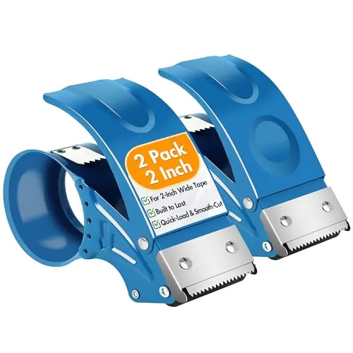 Heavy Duty Packing Tape Dispenser (2-Pack) Blue